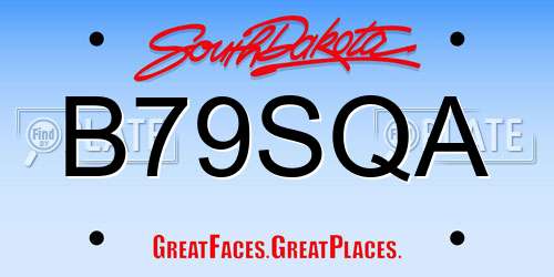 B79SQA South Dakota License Plate