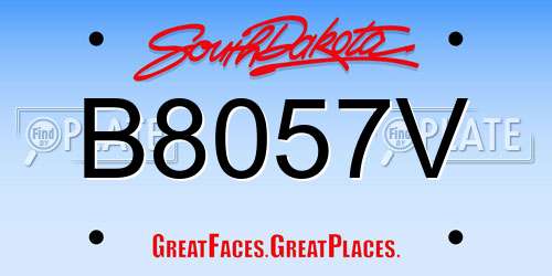 B8057V South Dakota License Plate