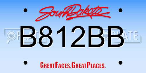 B812BB South Dakota License Plate