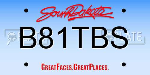 B81TBS South Dakota License Plate