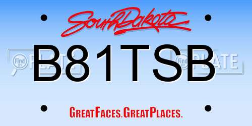 B81TSB South Dakota License Plate