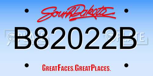 B82022B South Dakota License Plate