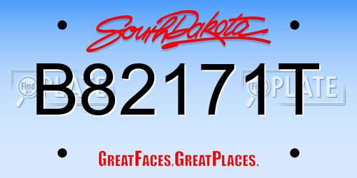 B82171T South Dakota License Plate