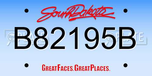 B82195B South Dakota License Plate