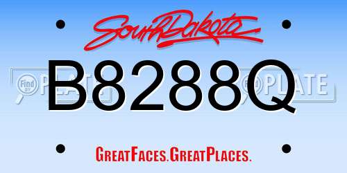 B8288Q South Dakota License Plate