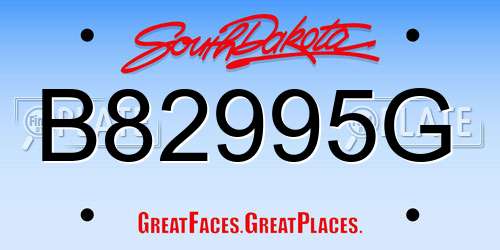 B82995G South Dakota License Plate