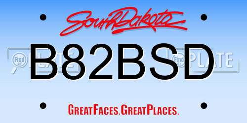 B82BSD South Dakota License Plate