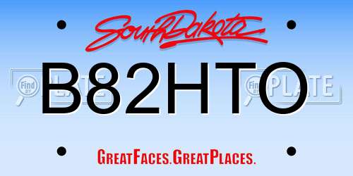 B82HTO South Dakota License Plate