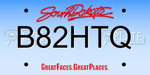 B82HTQ South Dakota License Plate