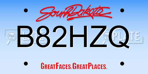 B82HZQ South Dakota License Plate