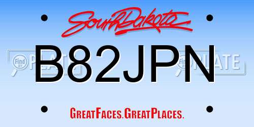 B82JPN South Dakota License Plate