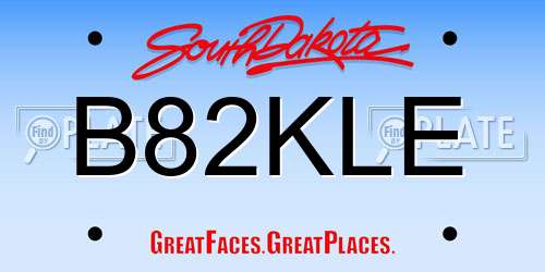B82KLE South Dakota License Plate
