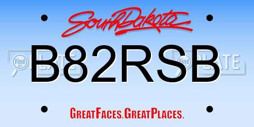 B82RSB South Dakota License Plate