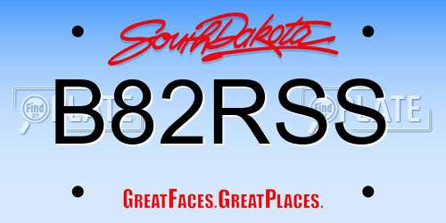 B82RSS South Dakota License Plate