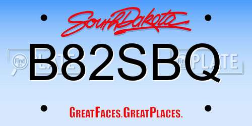 B82SBQ South Dakota License Plate