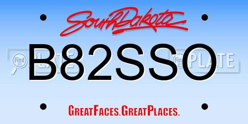 B82SSO South Dakota License Plate