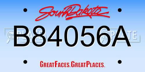 B84056A South Dakota License Plate