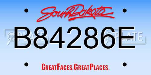 B84286E South Dakota License Plate