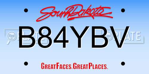 B84YBV South Dakota License Plate