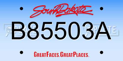 B85503A South Dakota License Plate