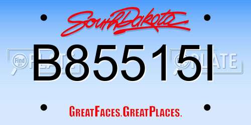 B85515I South Dakota License Plate