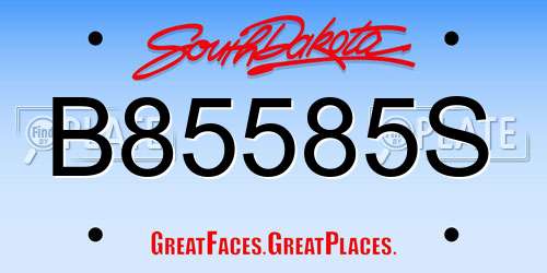 B85585S South Dakota License Plate