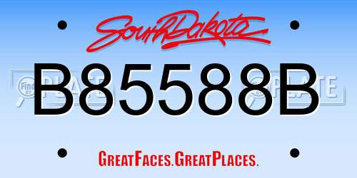 B85588B South Dakota License Plate