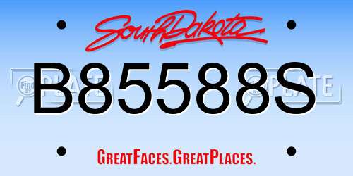 B85588S South Dakota License Plate
