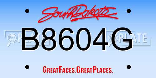 B8604G South Dakota License Plate