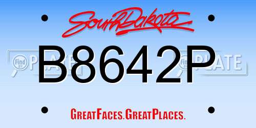 B8642P South Dakota License Plate