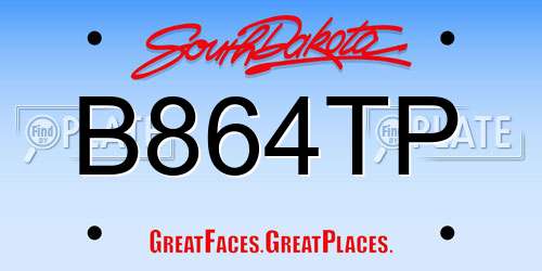 B864TP South Dakota License Plate
