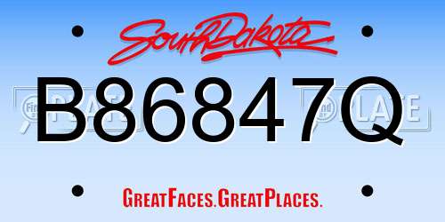 B86847Q South Dakota License Plate