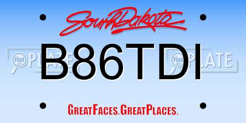 B86TDI South Dakota License Plate