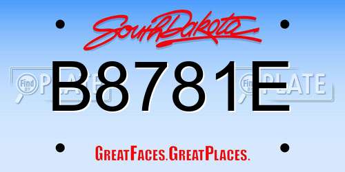 B8781E South Dakota License Plate