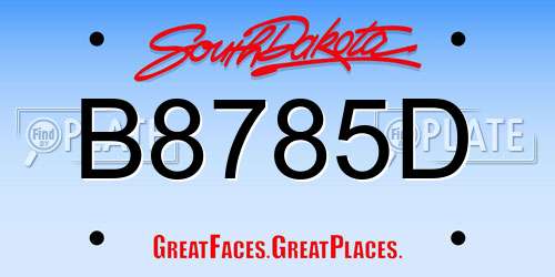 B8785D South Dakota License Plate