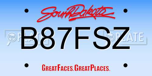 B87FSZ South Dakota License Plate