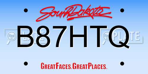 B87HTQ South Dakota License Plate