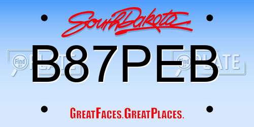 B87PEB South Dakota License Plate