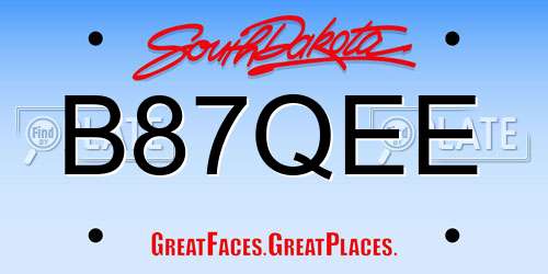B87QEE South Dakota License Plate