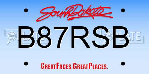 B87RSB South Dakota License Plate