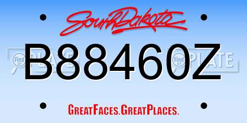B88460Z South Dakota License Plate