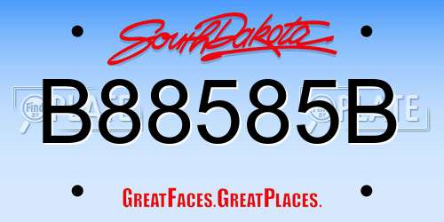 B88585B South Dakota License Plate