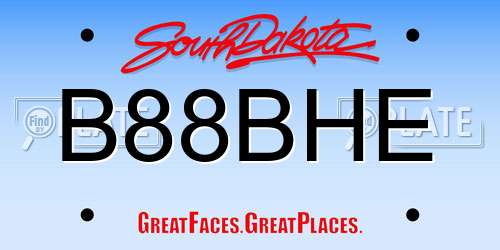 B88BHE South Dakota License Plate