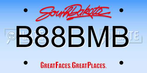 B88BMB South Dakota License Plate