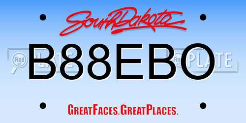 B88EBO South Dakota License Plate