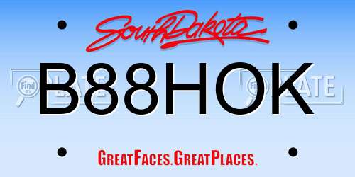 B88HOK South Dakota License Plate