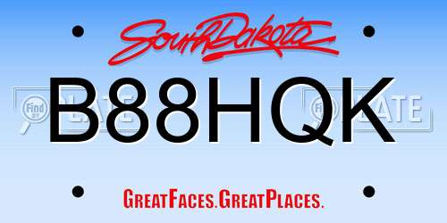 B88HQK South Dakota License Plate
