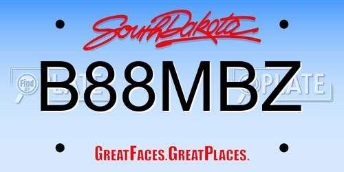 B88MBZ South Dakota License Plate