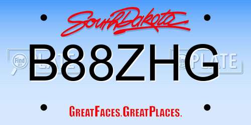 B88ZHG South Dakota License Plate