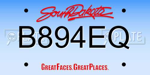 B894EQ South Dakota License Plate